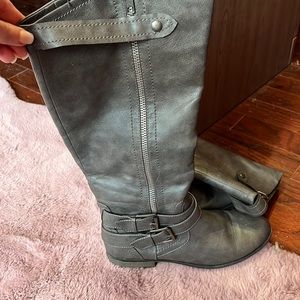 Grey tall boots
